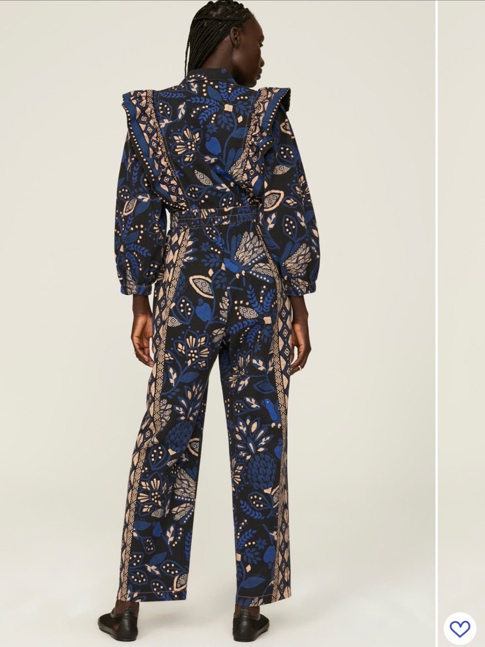 FARM Rio Macaw Forest Tropical Jumpsuit Black Blue Cotton Sz M - Picture 5 of 11